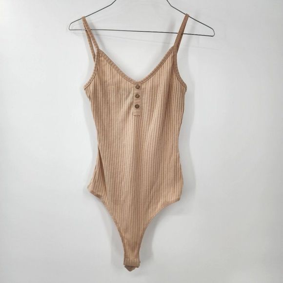 Rue21 Tan Ribbed Bodysuit - Picture 1 of 6